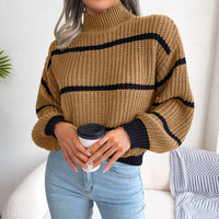 Legerer gerippter Rollkragenpullover - Elara