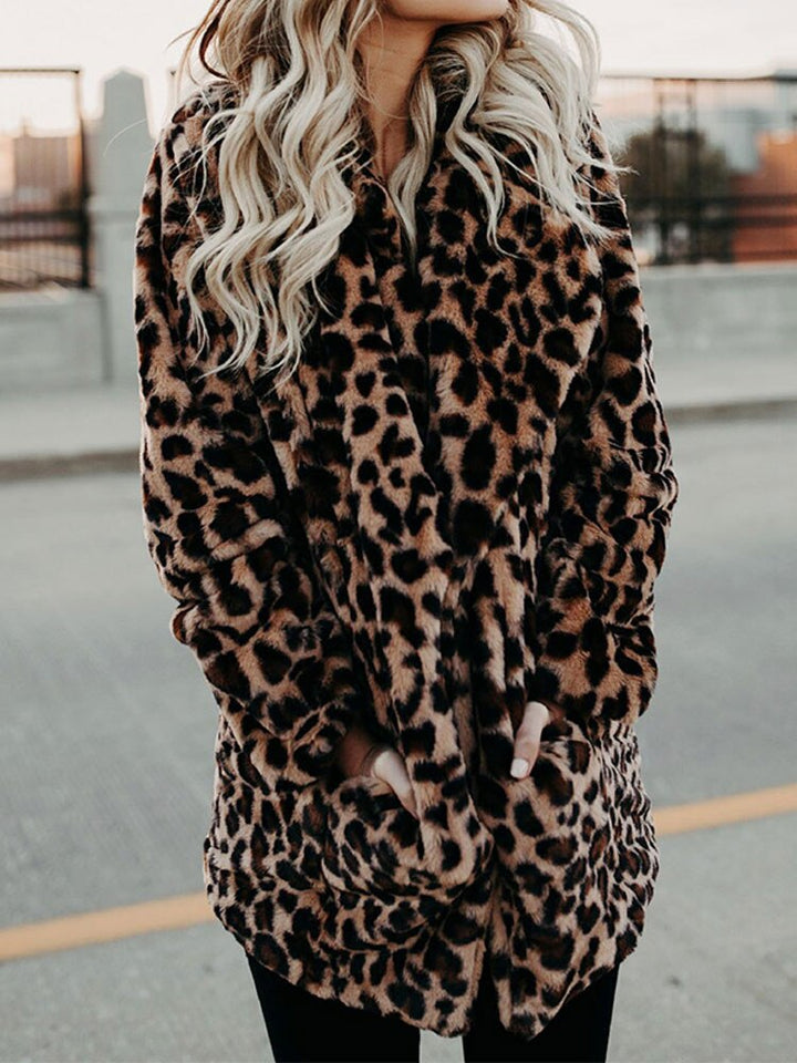 Damen Wintermantel mit Leopardenmuster - Sofia