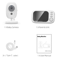 3.5-Inch Video Baby Monitor with Night Vision, Temperature Display and Two-Way Audio