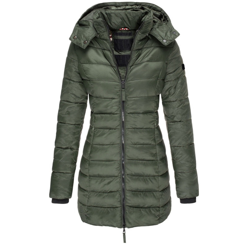 Damenparka mit Kapuze und Daunenfüllung - Elena