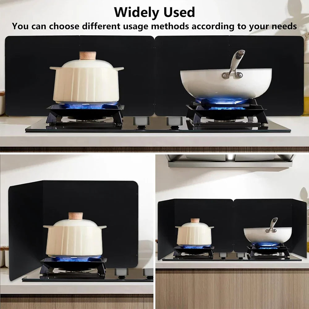 Foldable Stainless Steel Grease Splatter Guard 2-Sided Oil Protection – CookShield 