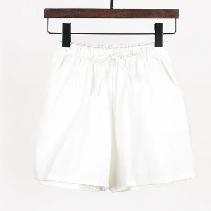 Luftige Damen-Leinen-Shorts mit Hoher Taille und Sportlicher Passform – Fenja