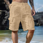 Luftige Herren-Leinen-Shorts mit Weiten Beinen und Kordelzug - Silas