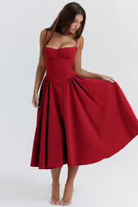 Stilvolles Sommerkleid mit Spaghettiträgern und Taillenkorsett - Mira