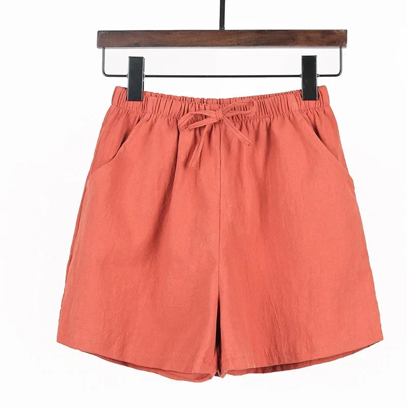 Luftige Damen-Leinen-Shorts mit Hoher Taille und Sportlicher Passform – Fenja