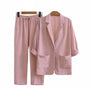 Luftiges & Stilvolles Zweiteiliges Damen-Set mit Jacke und Gerader Hose – Sorella