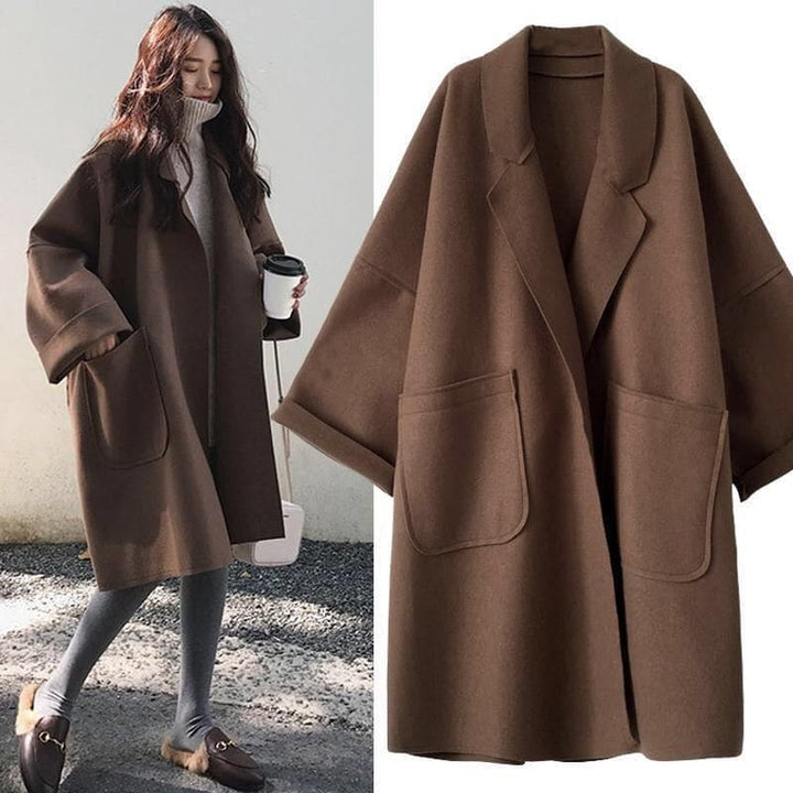 Oversized Wool Blend Trenchcoat - Aura