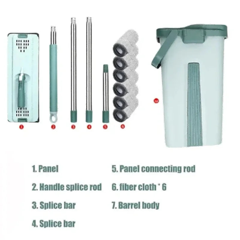 Freihändige Flache Wischmopp mit Eimer - FlexiMop