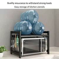 Carbon Steel Extendable Double-Tier Kitchen Rack – Milo
