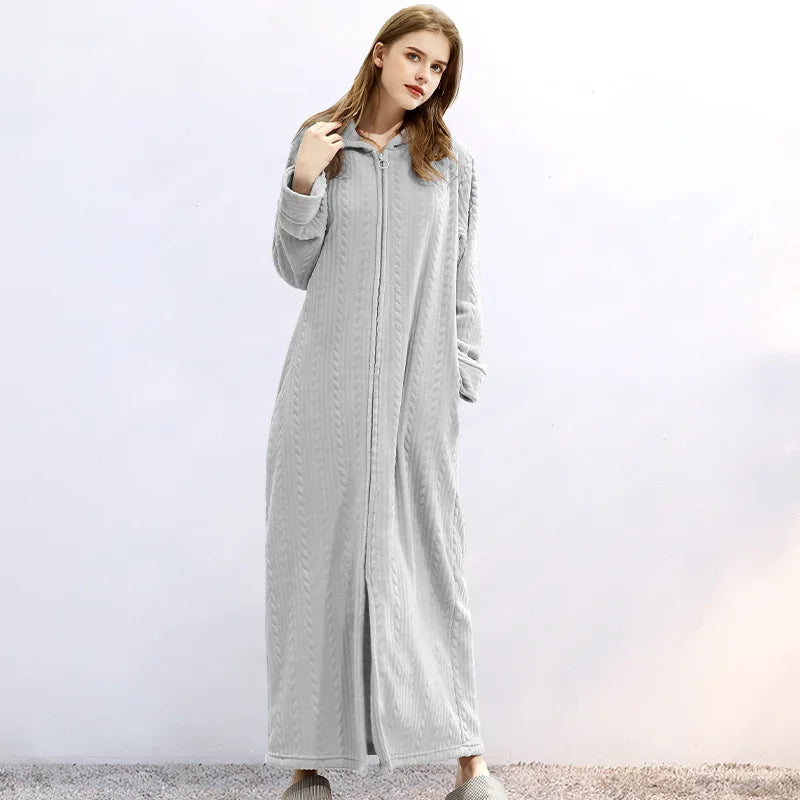 Flanellen Badjas met Capuchon voor Stellen – CosyHug