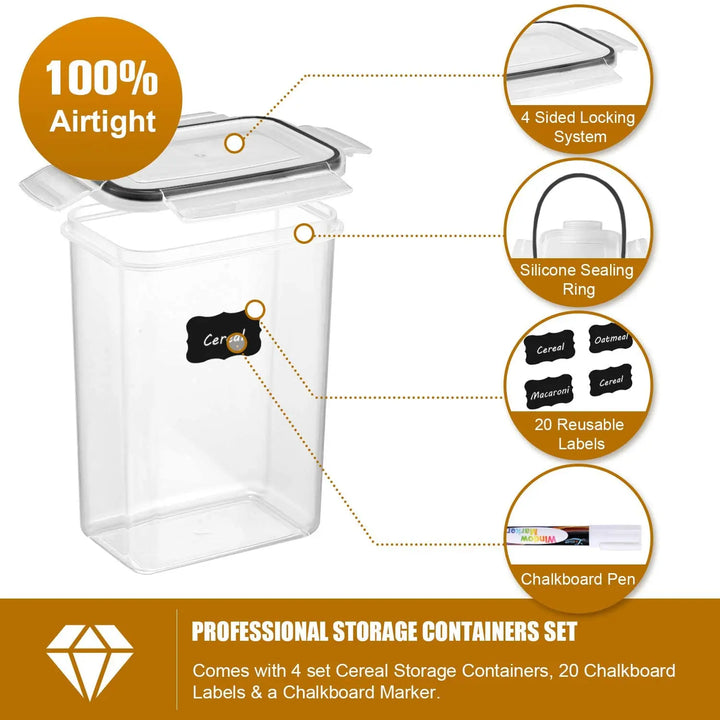 Keuken Voedselopslag Containers Set 7 stuks BPA-vrij Luchtdicht met Labels – StoreMate