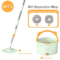 Selbstrotierender Flacher Wischmopp mit Eimer - SpinMop
