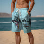 Atmungsaktive Herren-Badeshorts aus Baumwolle mit 3D-Print - Jamal