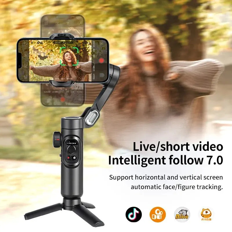 3-Achsen-Smartphone-Gimbal-Stabilisator mit AI-Tracking & Gesichtserkennung – Alvion