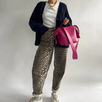 Retro-Jeans mit Leopardenmuster - Clara