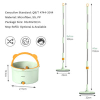 Selbstrotierender Flacher Wischmopp mit Eimer - SpinMop