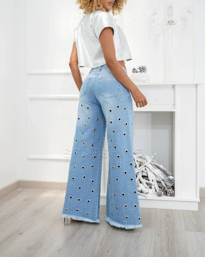 Retro Komfort High-Rise Flared Jeans - Leona