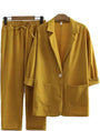 Luftiges & Stilvolles Zweiteiliges Damen-Set mit Jacke und Gerader Hose – Sorella
