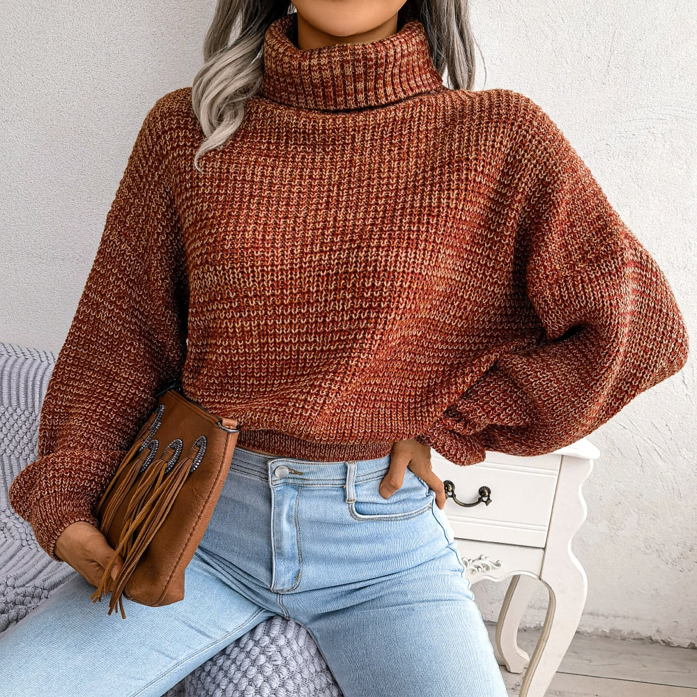 Bequemer gestrickter Rollkragenpullover - Emilia