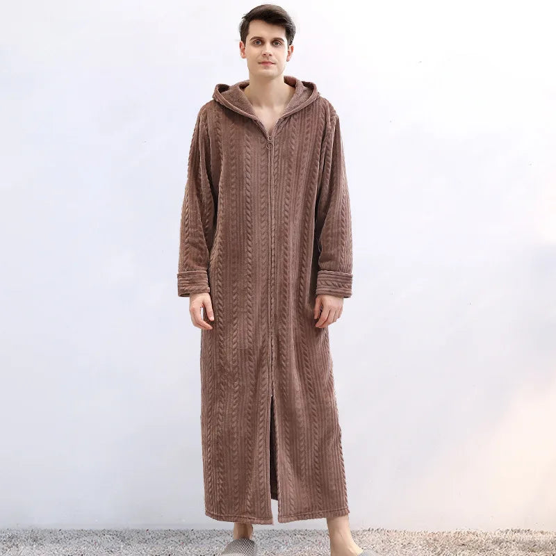Flanellen Badjas met Capuchon voor Stellen – CosyHug