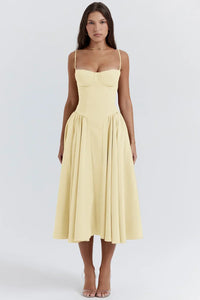 Stilvolles Sommerkleid mit Spaghettiträgern und Taillenkorsett - Mira