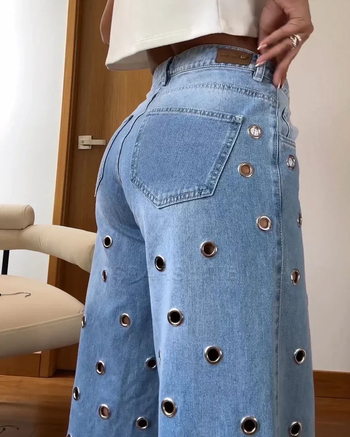 Retro Komfort High-Rise Flared Jeans - Leona