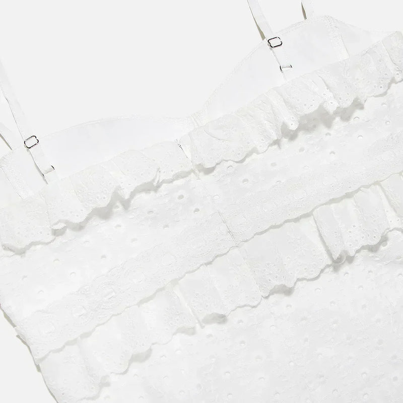 Stijlvolle Witte Geborduurde Maxi Jurk – Alina