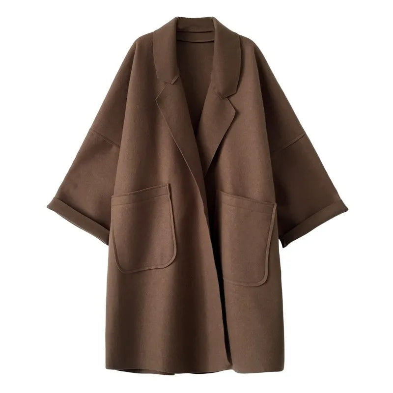 Oversized Wool Blend Trenchcoat - Aura
