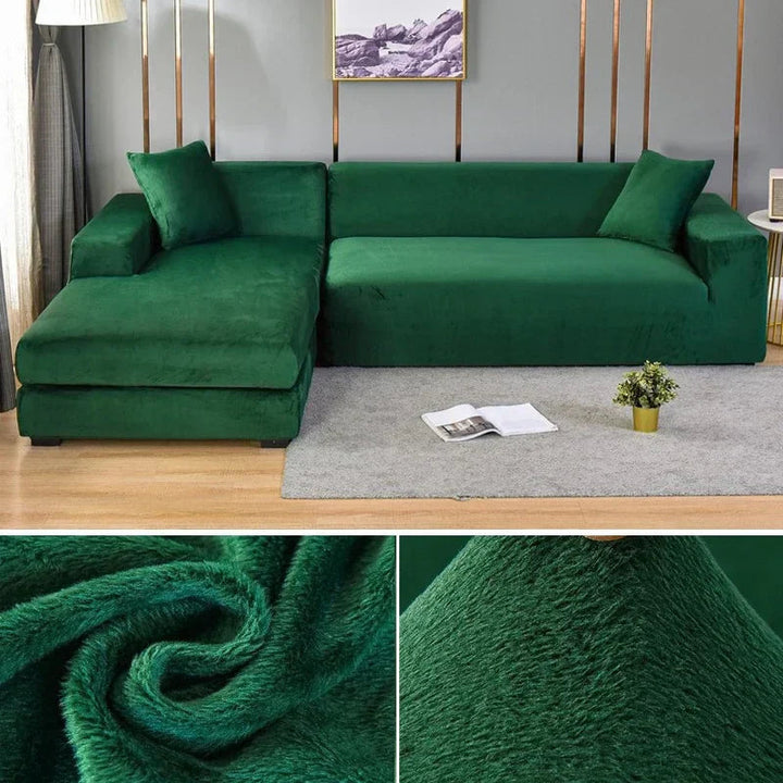 Stretch Fluwelen Bankhoes met Luxe Afwerking – Sofina