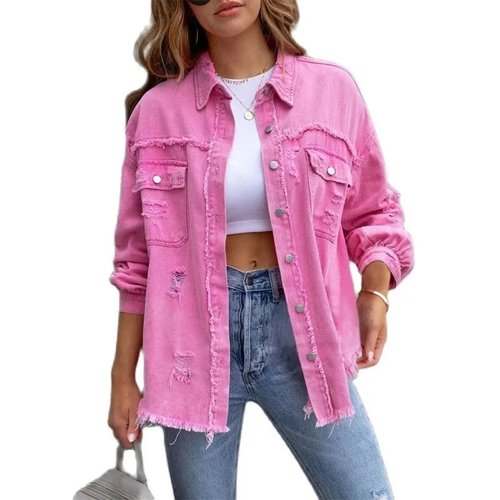 Boho-Damen-Jeansjacke mit Ibiza-Flair & Slim Fit für Frühling/Sommer – Yara