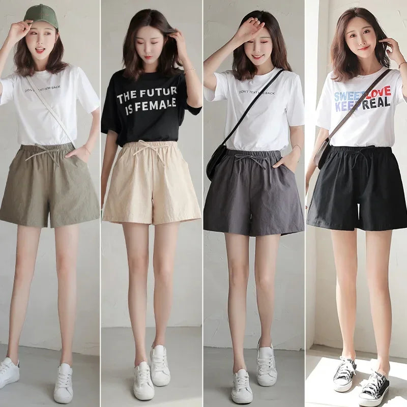 Luftige Damen-Leinen-Shorts mit Hoher Taille und Sportlicher Passform – Fenja