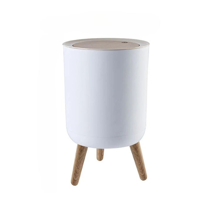 Wooden Tall Waste Bin with Push-on Lid – EcoBin