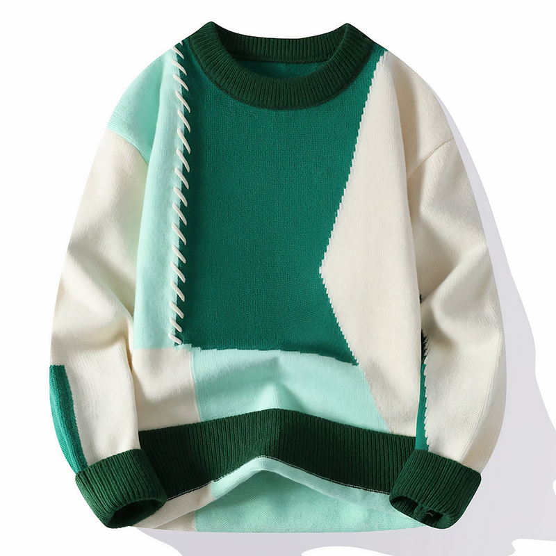 Patchwork-Herrenpullover - Jasper