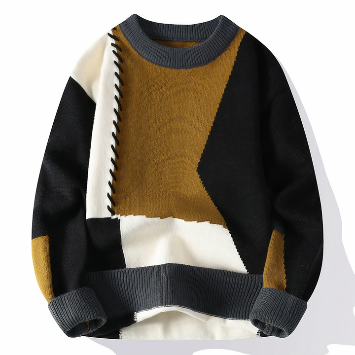 Patchwork-Herrenpullover - Jasper