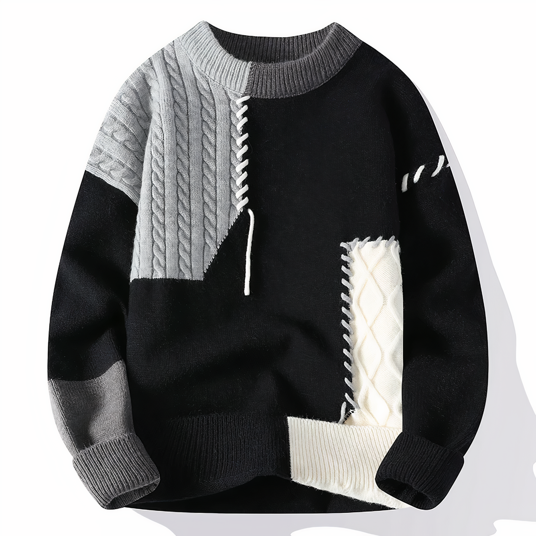 Patchwork-Herrenpullover - Jasper