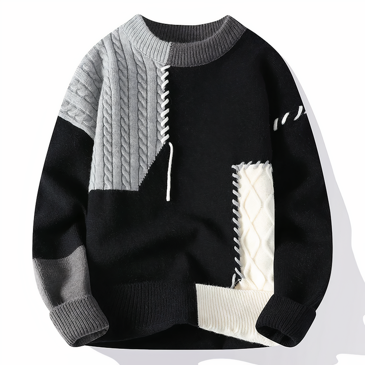 Patchwork-Herrenpullover - Jasper