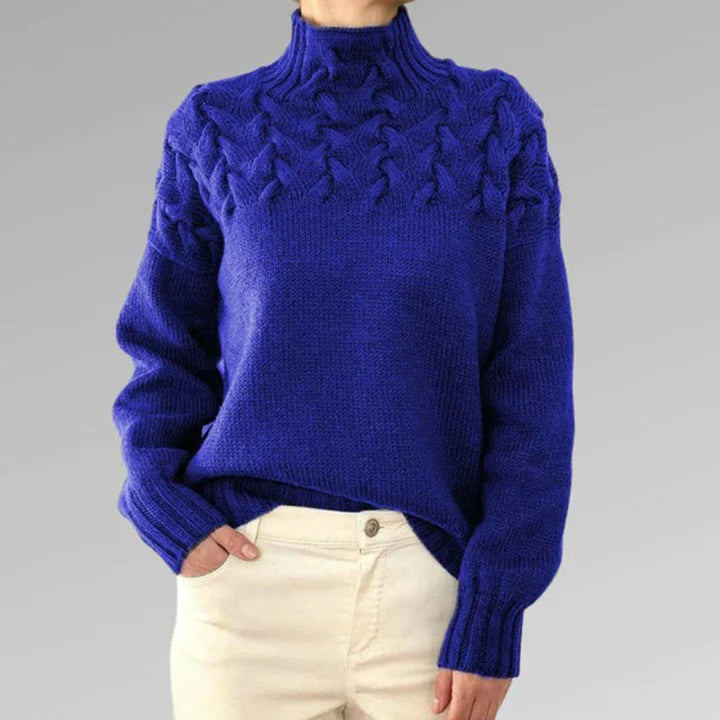 Gestrickter Damen-Rollkragenpullover - Elara
