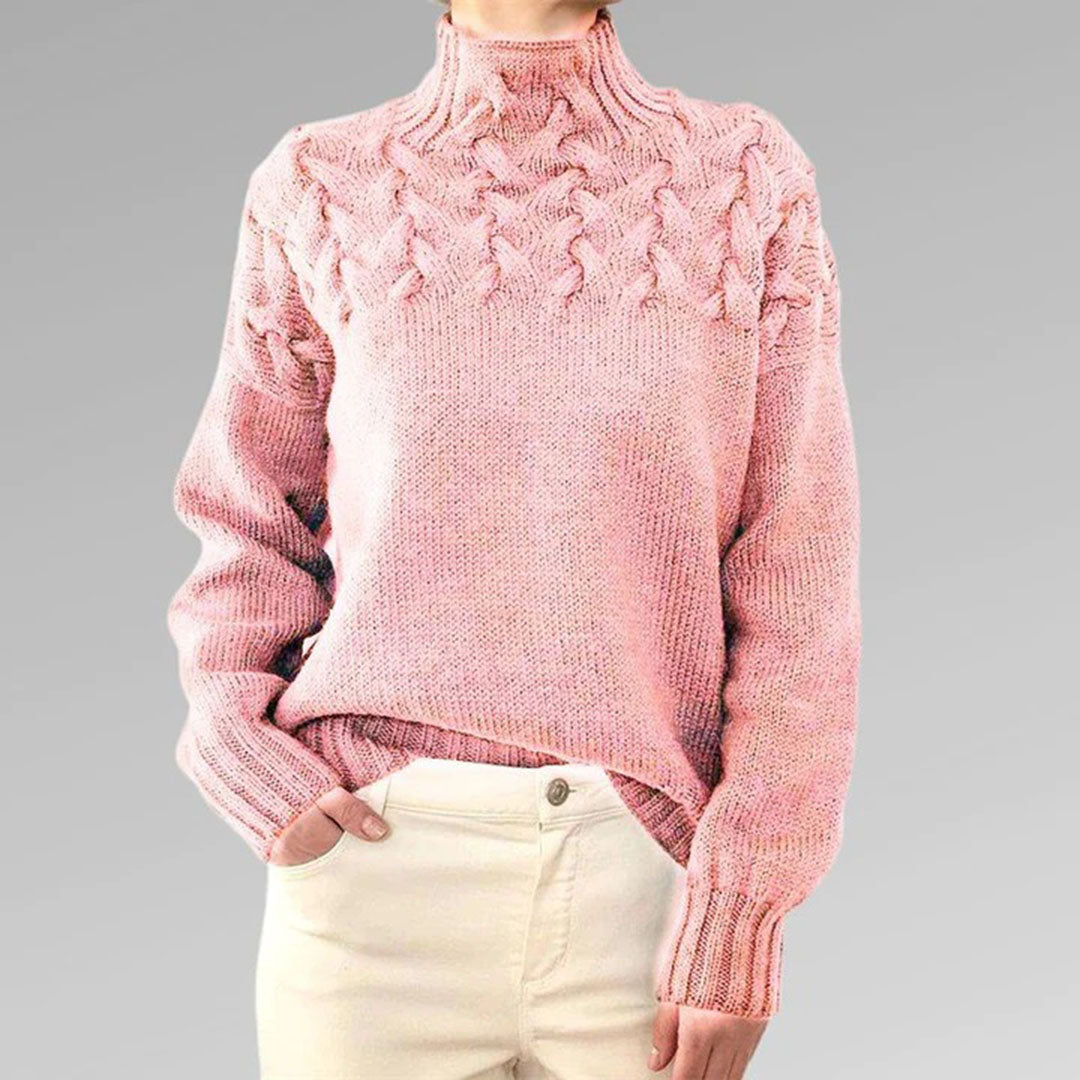 Gestrickter Damen-Rollkragenpullover - Elara
