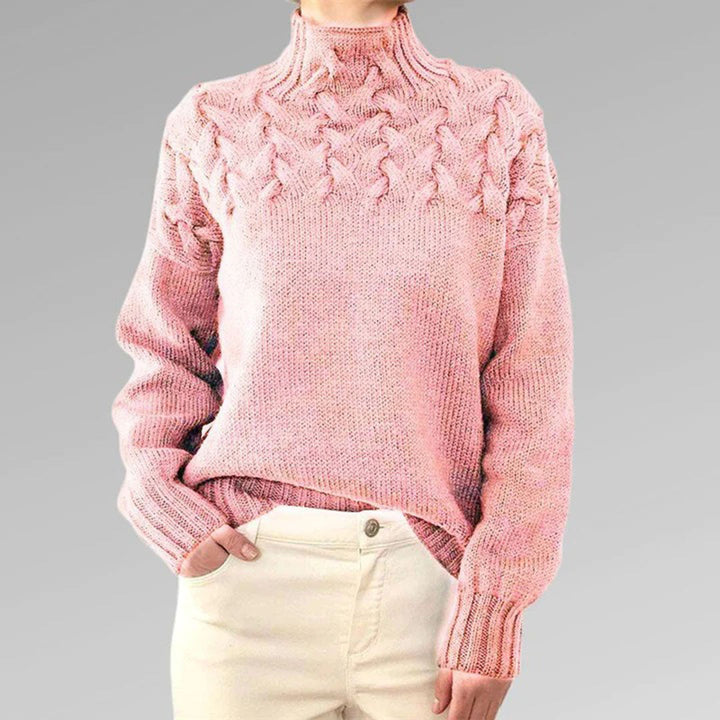 Gestrickter Damen-Rollkragenpullover - Elara