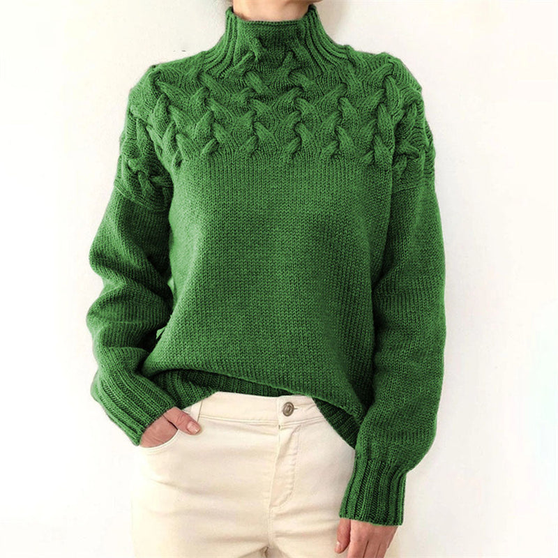 Gestrickter Damen-Rollkragenpullover - Elara