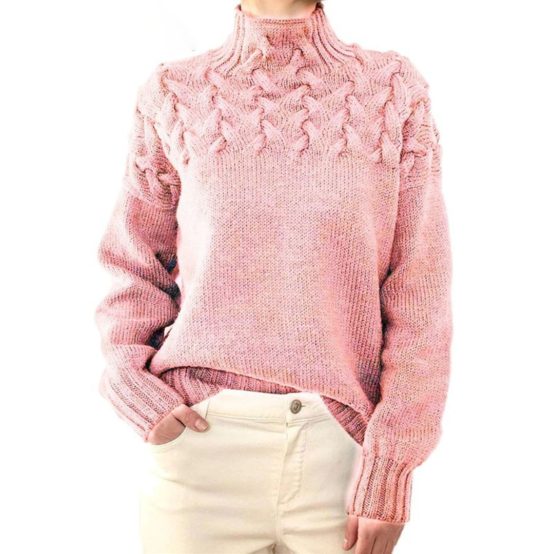 Gestrickter Damen-Rollkragenpullover - Elara