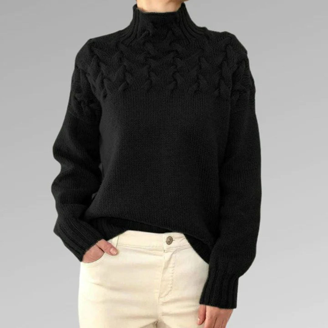 Gestrickter Damen-Rollkragenpullover - Elara