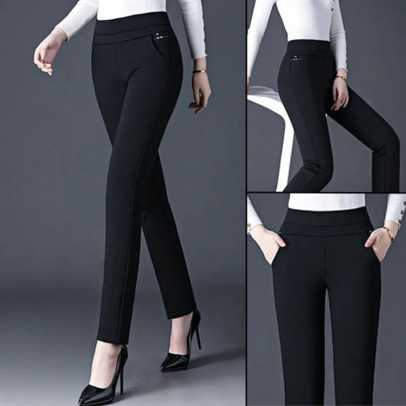 Gerade Damenhose mit elastischem hohem Bund - Sophia