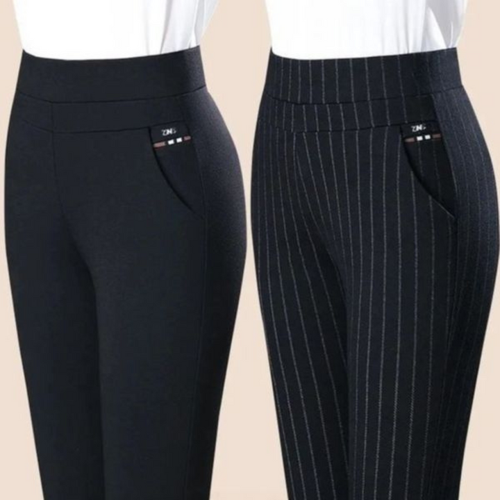 Gerade Damenhose mit elastischem hohem Bund - Sophia