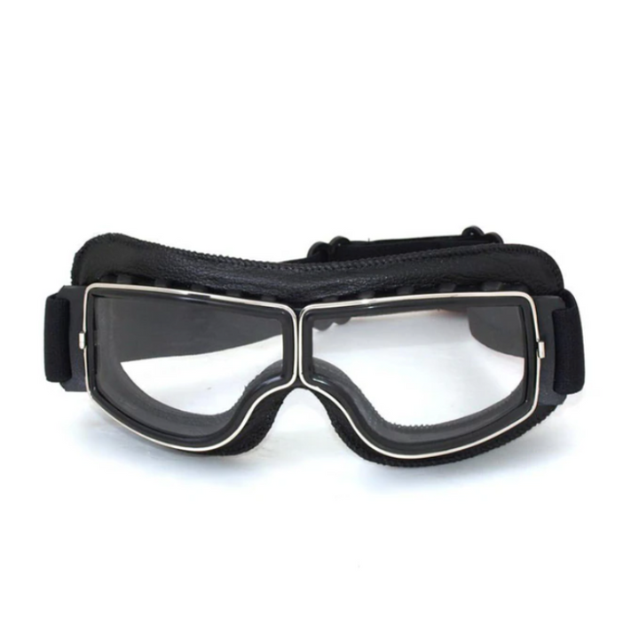 Vintage Leder-Motorradbrille - RiderEdge