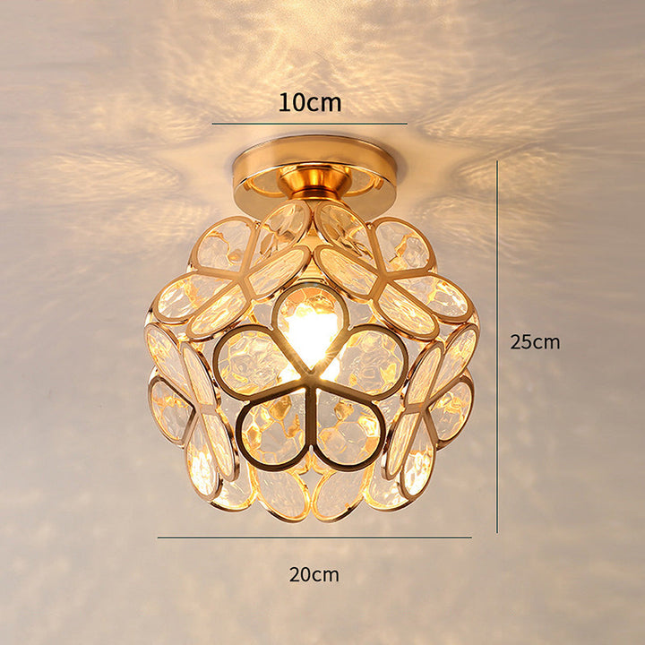 Künstlerische Glas-Deckenlampe mit Blumenmotiv - FlowerHall