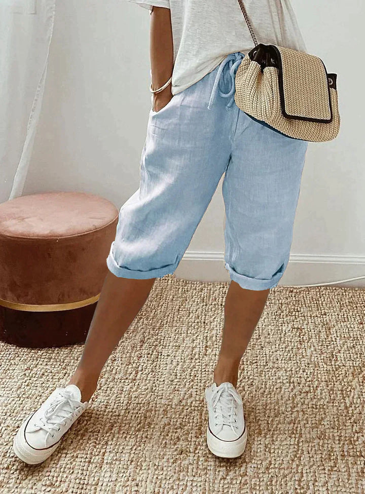 Fashionable summer linen women's pants - Lina