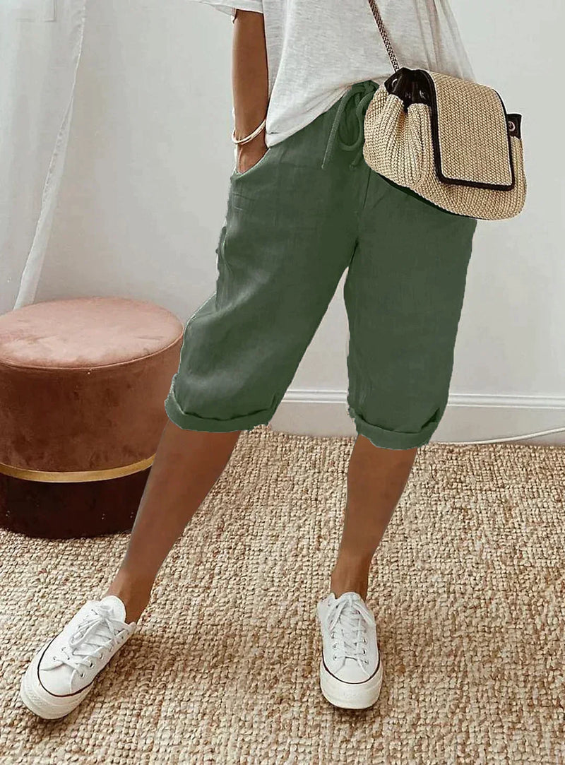 Fashionable summer linen women's pants - Lina