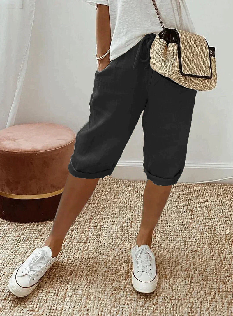 Fashionable summer linen women's pants - Lina