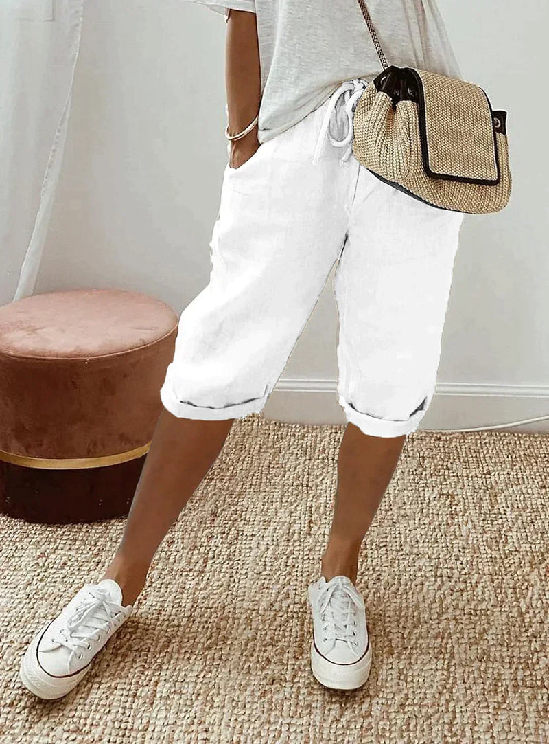 Fashionable summer linen women's pants - Lina